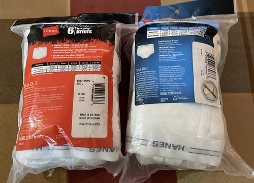 New Lot of 2 Hanes Comfort Soft/Flex Tagless Briefs 12 pairs Size: L 14 16 - Picture 2 of 6