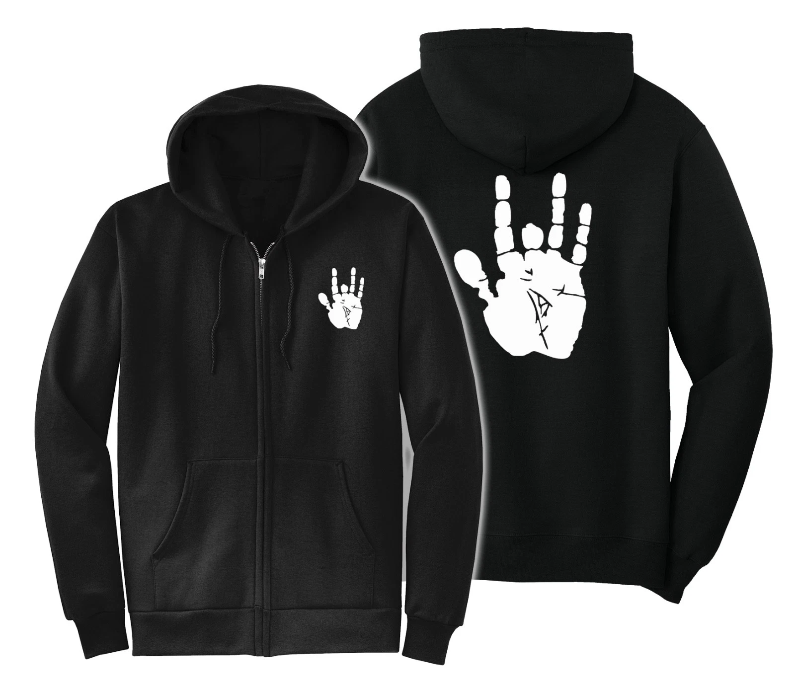Grateful Dead Jerry Garcia Hand PRINTED Pullover or Zip Up Hoodie Sweatshirt