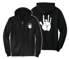 Grateful Dead Jerry Garcia Hand PRINTED Pullover or Zip Up Hoodie Sweatshirt