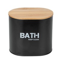 Wenko Badbox Mit Deckel Gara Schwarz, Aus Stahl