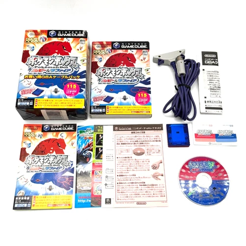 Pokemon Box Ruby & Sapphire Gamecube Complete Memory Card Link Cable
