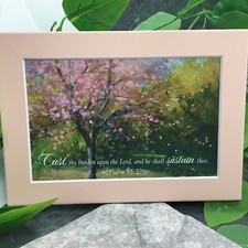 New Handmade 5x7 Matted  Scripture Inspirational Quote Nature Free Ship 501