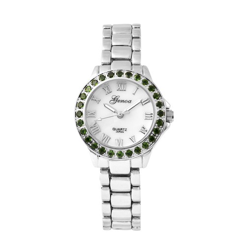 GENOA Natural Diopside Miyota Orologio Movimento Giapponese in Silvertone  Ct 1.5 | eBay
