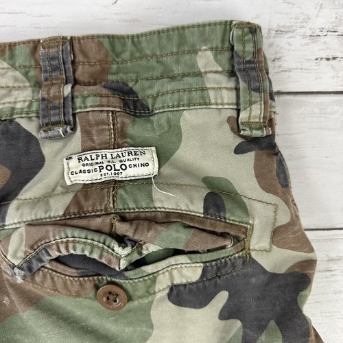 Polo Ralph Lauren Chino Utility Cargo Camo Shorts Men's 36 Distressed Retro Y2K - Picture 10 of 11
