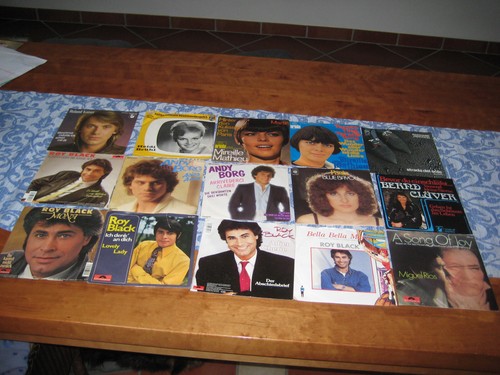 15 Single-Schallplatten von Roy Black, Roland Kaiser, Paola,Mireille Mathieu...