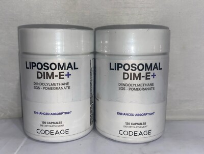 Lot Of 2- Codeage Liposomal Dim-E+ 120 Count Each/ Exp 11/2026