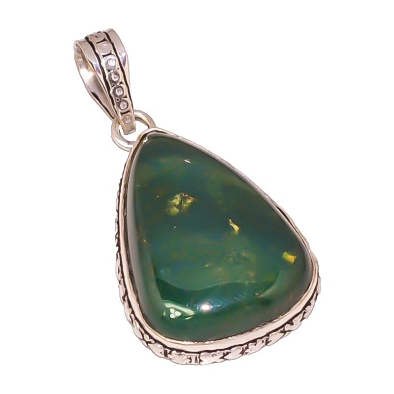 Piedra de sangre Collares y colgantes De moda plateado plata