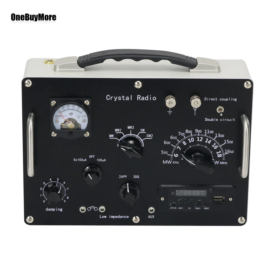 Rádio cristal onda média ondas curtas retrô com rádio FM MP3 módulo reprodutor de música - Imagem 2 de 4