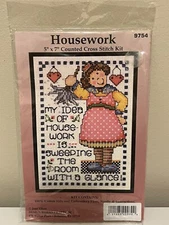 Design Works Crafts Housework 5”x7” Counted Cross Stitch Kit 9754 Humorous NEW