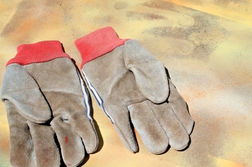 Child's Suede Leather Ranch Farm Gloves, Size Medium FREE SHIPPING! - Picture 5 of 5
