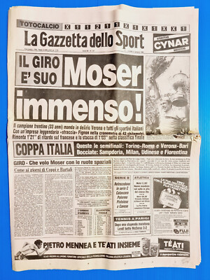 Gazzetta Dello Sport 11 Giugno 1984 Francesco Moser Vince Gir D'Italia