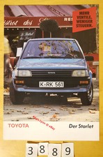 TOYOTA STARLET DX/ S Prospectus Allemand 12 pages 2/1986