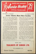 1964 Toronto Marlboros OHA Major Junior A Program Vs Peterborough Petes NHL Vtg