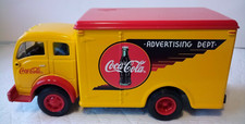 VINTAGE Coca-Cola RED AND YELLOW 1949 Delivery Truck Coin Bank Diecast 1995