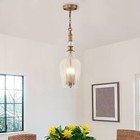 rosysky 3 Light Glass Pendant Light,Vintage Gold Farmhouse Pendant Light — photo 5