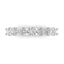 1.19 ctw Zirconia Diamond Women's Wedding Band  Stackable 14K White Gold Ring
