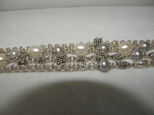 MICHAEL DAWKINS DESIGNER BRACELET 81 GRAMS! FRESHWATER PEARLS & RONDELS 8" NEW - Picture 8 of 11