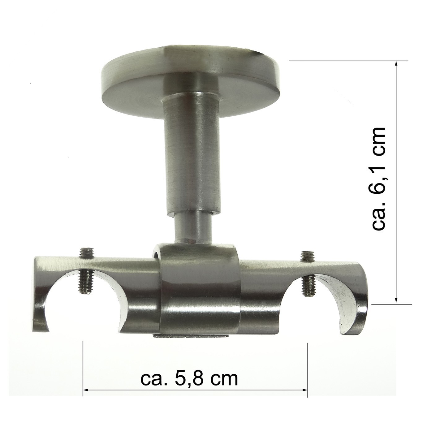 BASIT Träger 20mm Gardinenstangen Edelstahl look für Wand Decken H31 H41 D31 D41