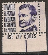 US 1281 Francis Parkman 3c zip single LR MNH 1967