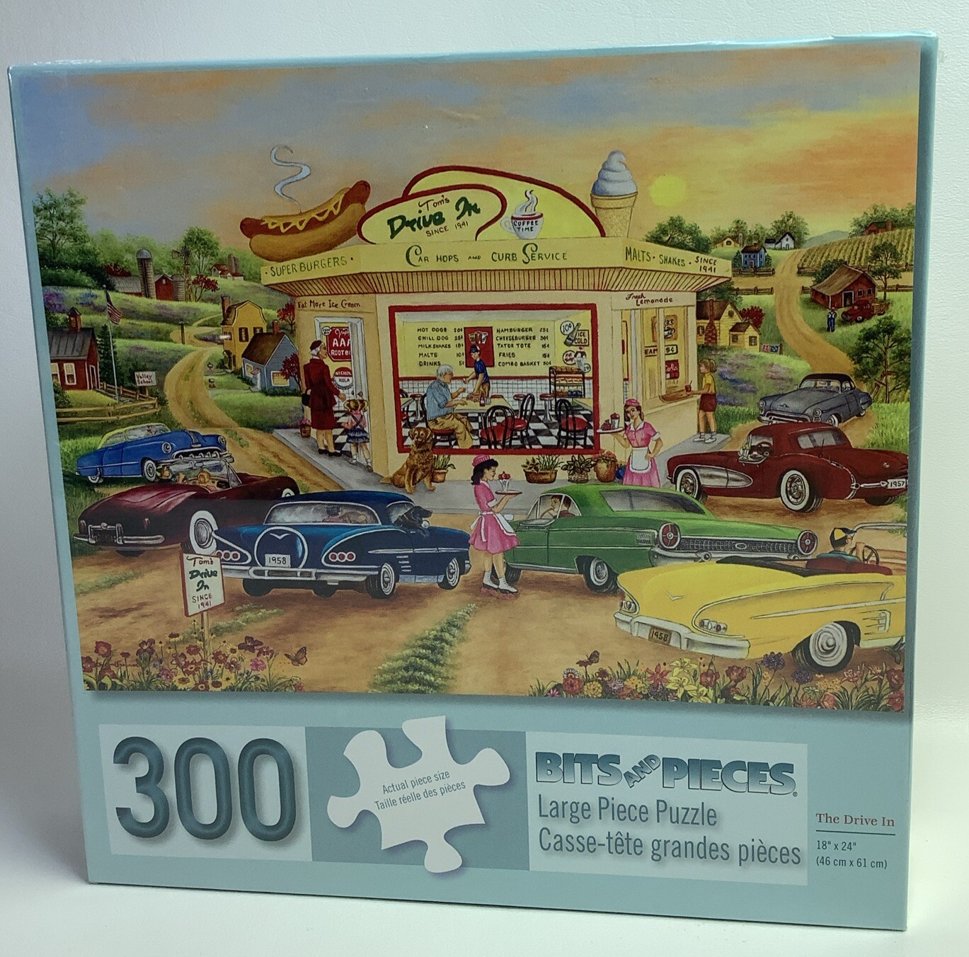 Bits and Pieces - The Drive In - 300 Large Piece Jigsaw Puzzle New Sealed