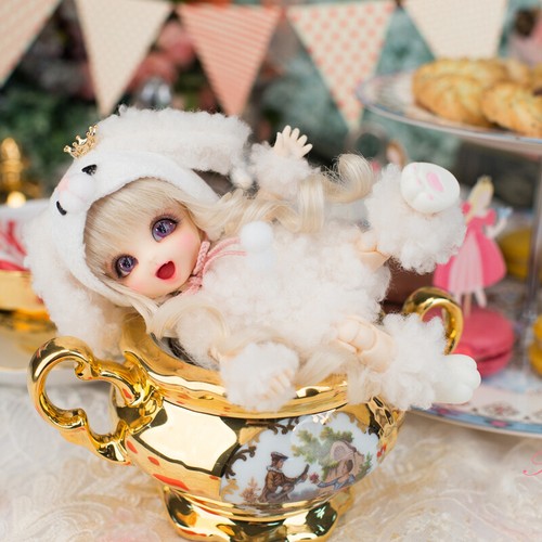 Mini 1/8 BJD SD bambola SET COMPLETO parrucca trucco viso ragazza risata palla articolata corpo occhi - Foto 4 di 10