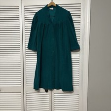 Vintage Vanity Fair Size Medium Teal Nightgown Housecoat Grandma Robe Grannycore