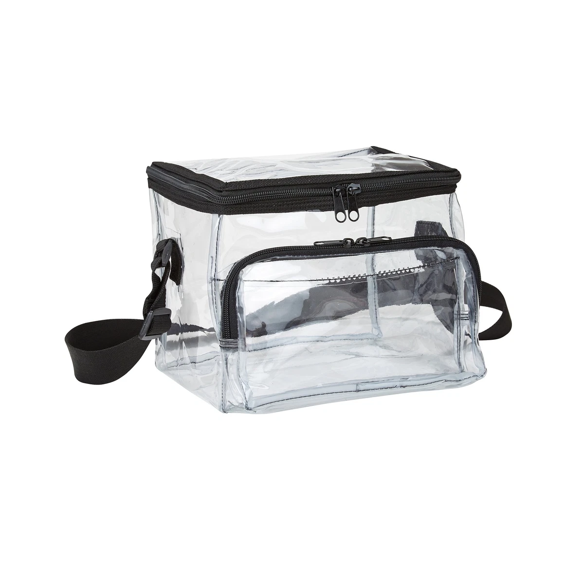 Medium Clear Lunch Bag Lunch Box with Adjustable Strap and Front Storage Comp