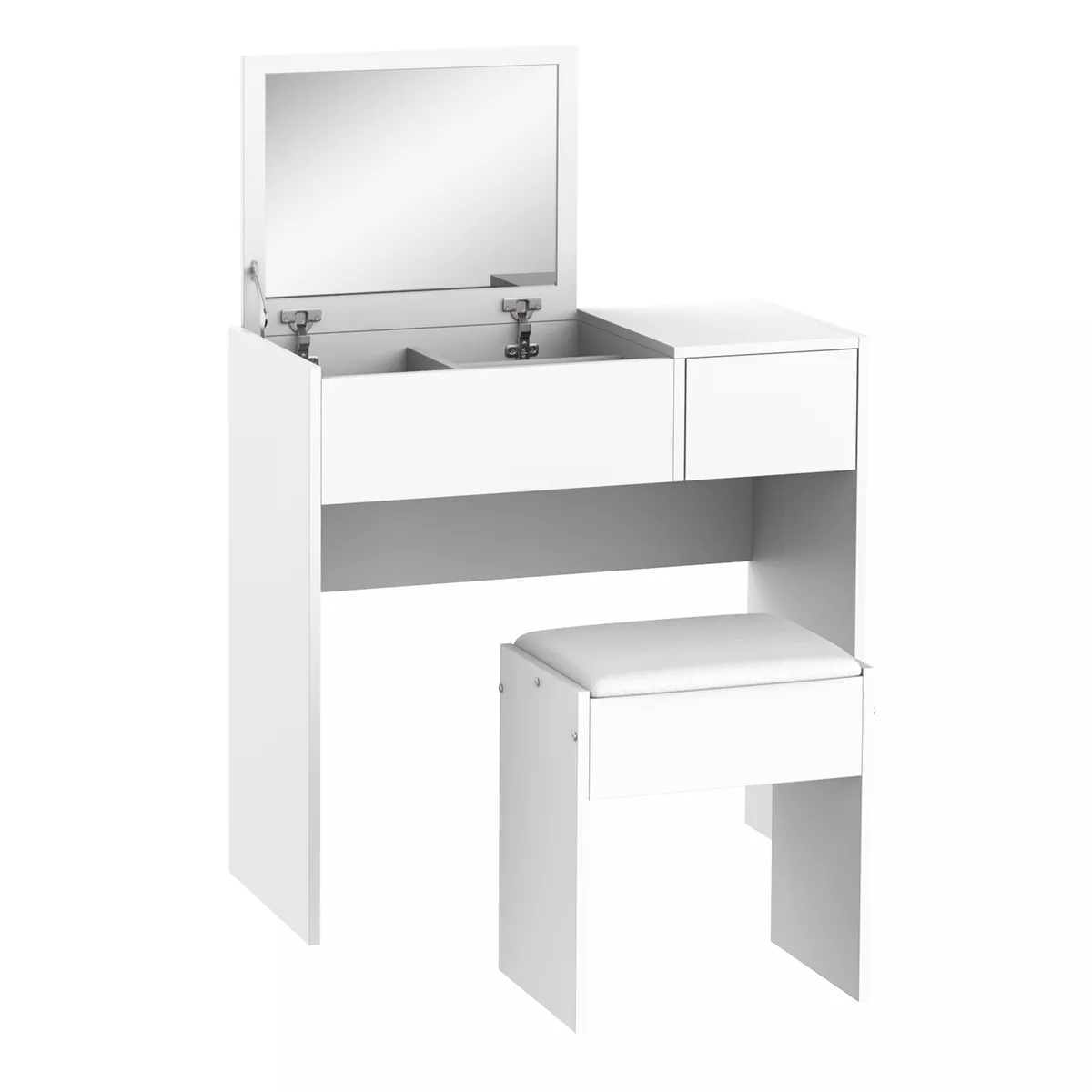 HOMCOM Dressing Table Set with Flip up Mirror Padded Stool Sliding