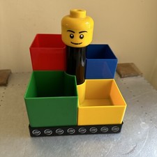 Lego Desk Rotatable Stationary Holder | Art Carousel | Red Blue Green Yellow