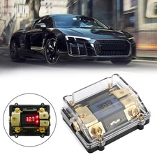 LED Display 1x0 IN/2x4GA OUT Distribution Block Fuse Holder Fit Car Marine Audio