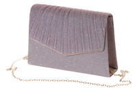 LB-8001-2 Rosa Rosé Glitzer Stoff Schimmernd Elegant Abendtasche Clutch Tasche