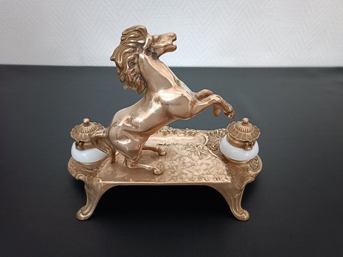 Auguste Bossu signierte Tintenfass (1889-1946) im goldenen Lineal - Bild 11 von 11