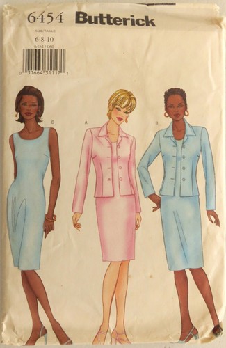 Misses Close-fitting DRESS Pattern w JACKET Easy Butterick 6454 Vtg 1999 - Picture 2 of 6