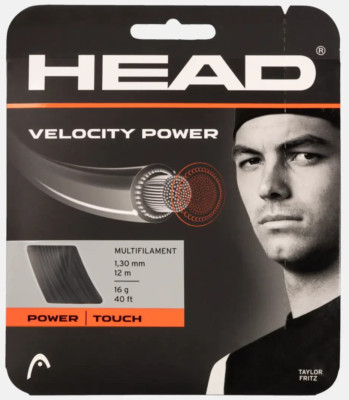 Head Velocity Power 16 Gauge 1.30mm Tennis String Set Black