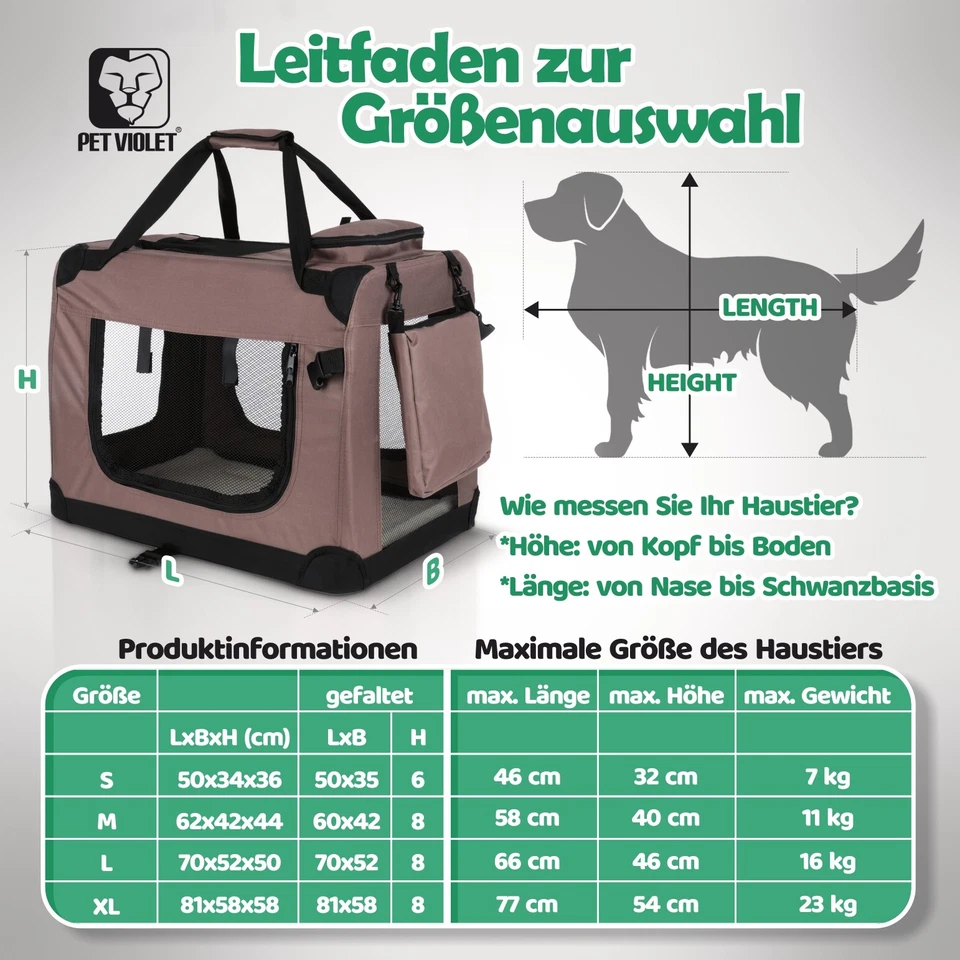 Hundebox Hundetransportbox Faltbar Transportbox Tragetasche Auto Transporttasche - Bild 4 von 4