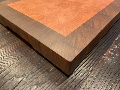 End grain- handmade- wood cutting board- walnut / cherry 16.75"W x 15"L x 1.75"T - Picture 8 of 15