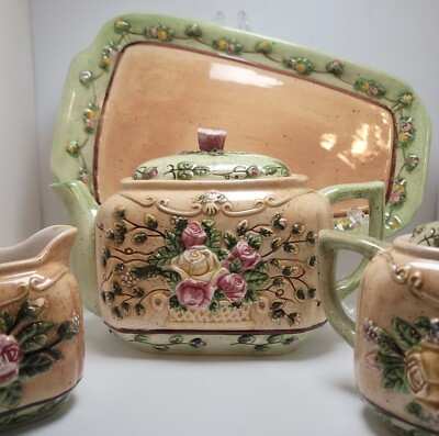 Vintage Bonnie Griffin Brownlow Rosa Bella 6 Piece Tea Set Victorian Roses 2004