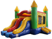 20' Deluxe Rainbow Commercial Inflatable Bounce House Slide Combo