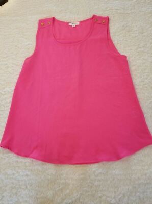 Mine Women's/Junior's Pink Flowy Tunic Style Tank Top Shirt Size Medium