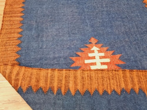 Handwoven Wool Jute Navajo Kilim Rug Living Room Bedroom Rug Dining Room Rug - Picture 2 of 6