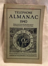 1940 TELPHONE ALMANAC Booklet American Telephone & Telegraph Co BELL SYSTEM
