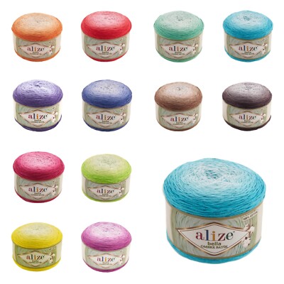 Alize Bella Ombre Batik, 250g - 100% Baumwolle, Farbverlaufsbobbel