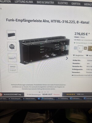 Funk Empfängerleiste Alre,HTFRL-316.225, 8- Kanal