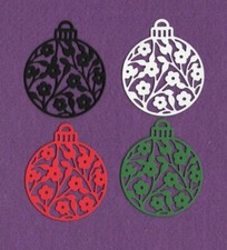 Christmas ornament 4 die cuts scrapbook cards