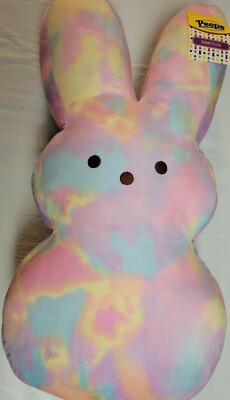 2022 Easter PEEPS Bunny Large 24'' Plush Doll - Multicolor Rainbow Tie Dyed 2ft
