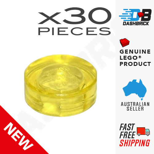 30 x Genuine LEGO Round x Tile, Trans-Yellow [35380 35381