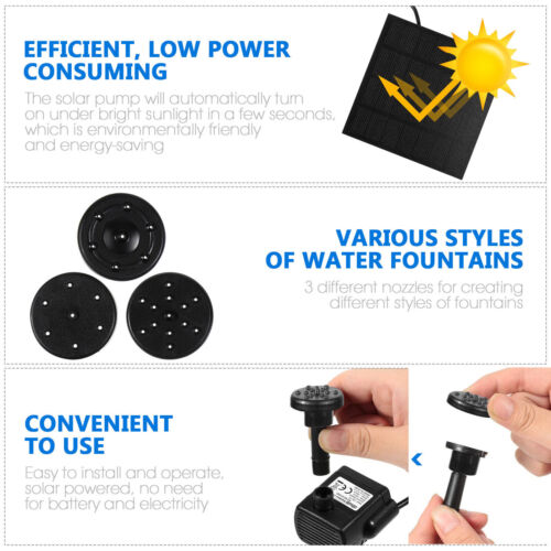 Solar Fountain With 6 Fountain Styles For Garden Bird Bath Pond Pool Fish Tank - Picture 5 of 10