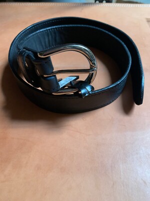 Triple K Black Bison Leather Cowhide Lined Belt- Top Quality U.S. Made 1 1/2''