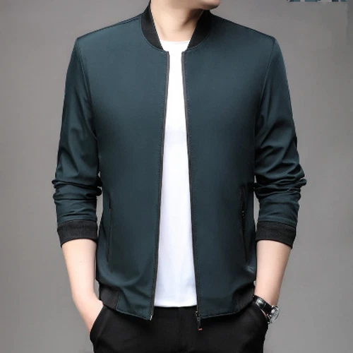 Herren Herbst lässige dünne Jacke leichte Sportbekleidung durchgehender Reißverschluss Frühling Baseball Mantel - Bild 30 von 30