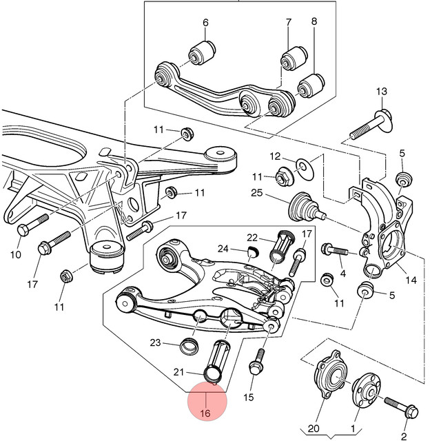Bentley Continental GT 2007-2011 REAR+RIGHT Control arm